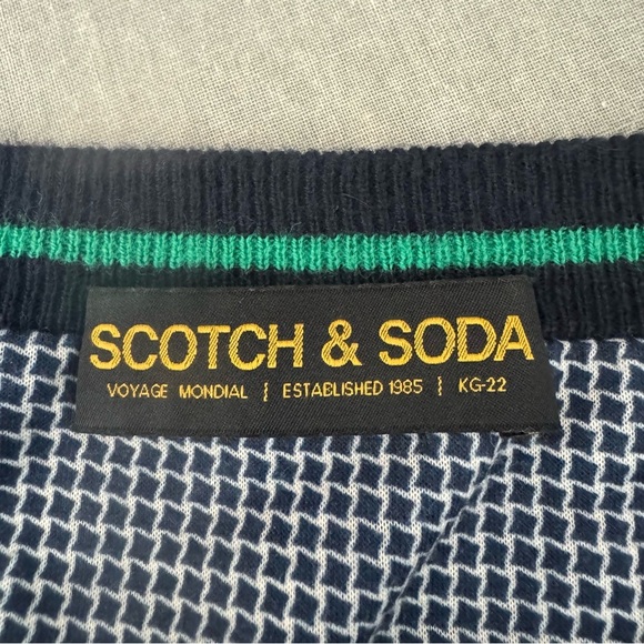 SCOTCH & SODA Classic Wool Cotton Blend Crewneck Sweater Blue Lightweight Size M - Picture 2 of 14